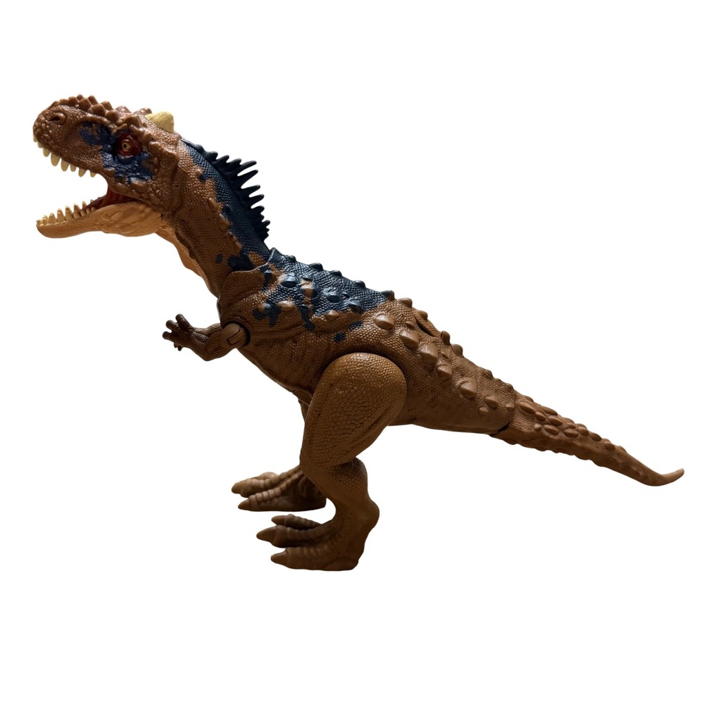 Mattel Jurassic World Roar Attack Majungasaurus Dinosaur Action Figure Brown Blu